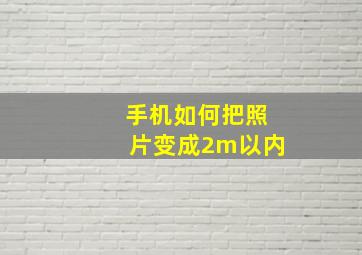 手机如何把照片变成2m以内