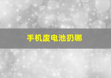 手机废电池扔哪