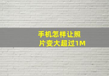 手机怎样让照片变大超过1M