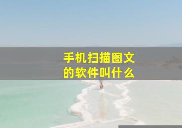 手机扫描图文的软件叫什么