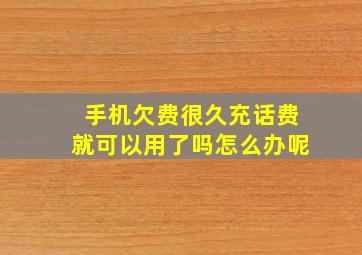 手机欠费很久充话费就可以用了吗怎么办呢