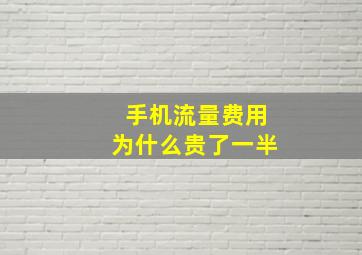 手机流量费用为什么贵了一半