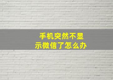 手机突然不显示微信了怎么办