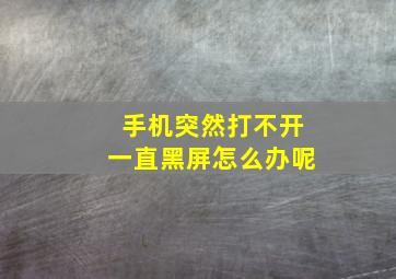 手机突然打不开一直黑屏怎么办呢