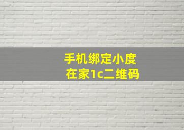 手机绑定小度在家1c二维码