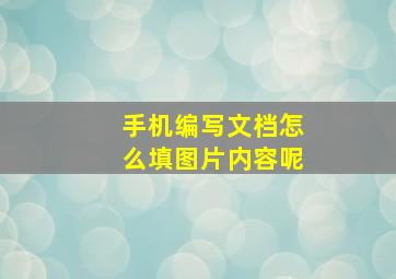 手机编写文档怎么填图片内容呢