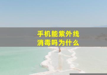 手机能紫外线消毒吗为什么