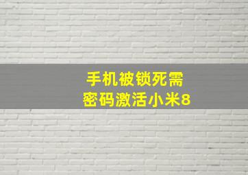 手机被锁死需密码激活小米8