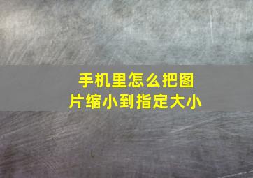 手机里怎么把图片缩小到指定大小