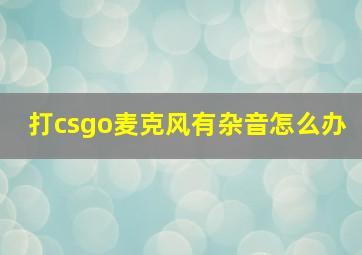 打csgo麦克风有杂音怎么办