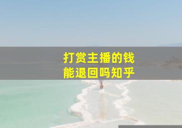 打赏主播的钱能退回吗知乎