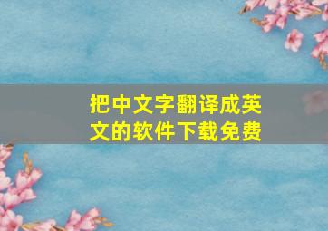 把中文字翻译成英文的软件下载免费