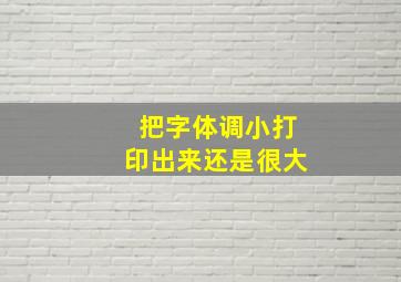 把字体调小打印出来还是很大