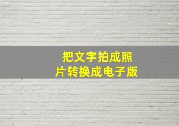 把文字拍成照片转换成电子版