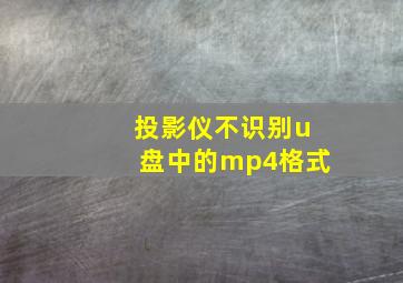 投影仪不识别u盘中的mp4格式