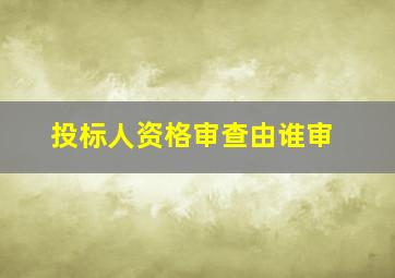 投标人资格审查由谁审