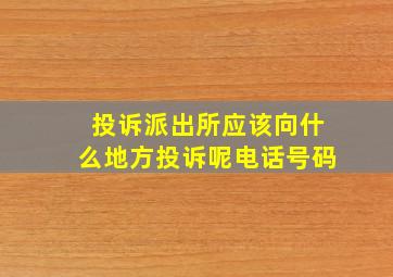 投诉派出所应该向什么地方投诉呢电话号码