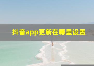 抖音app更新在哪里设置