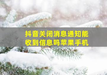 抖音关闭消息通知能收到信息吗苹果手机