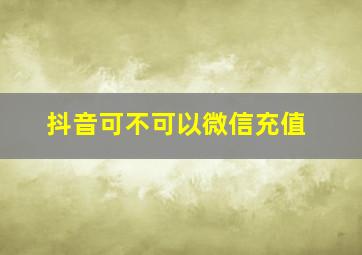 抖音可不可以微信充值