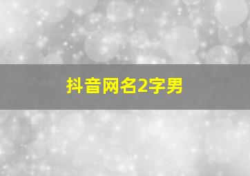 抖音网名2字男