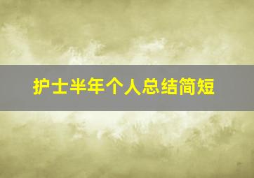 护士半年个人总结简短