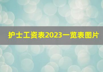 护士工资表2023一览表图片