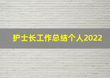 护士长工作总结个人2022