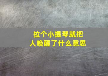 拉个小提琴就把人唤醒了什么意思