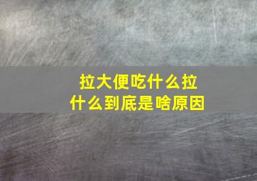 拉大便吃什么拉什么到底是啥原因