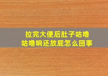 拉完大便后肚子咕噜咕噜响还放屁怎么回事