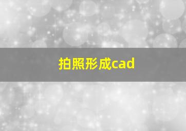 拍照形成cad