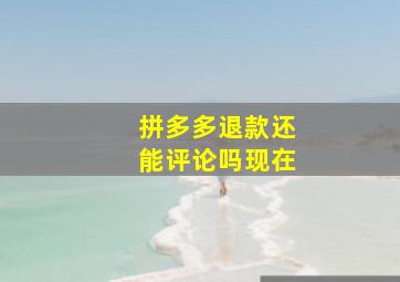 拼多多退款还能评论吗现在