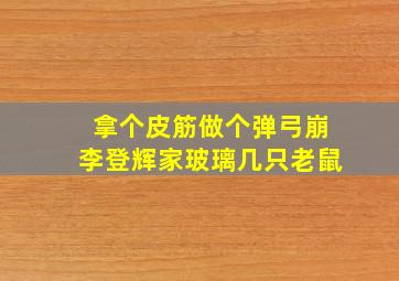 拿个皮筋做个弹弓崩李登辉家玻璃几只老鼠