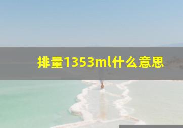 排量1353ml什么意思