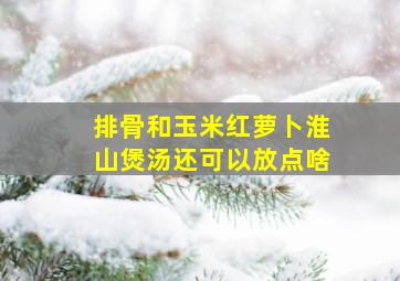 排骨和玉米红萝卜淮山煲汤还可以放点啥