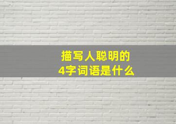 描写人聪明的4字词语是什么