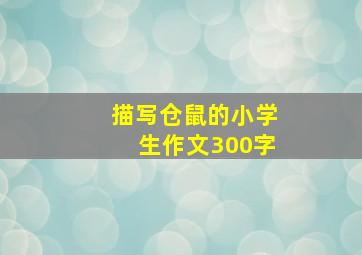 描写仓鼠的小学生作文300字