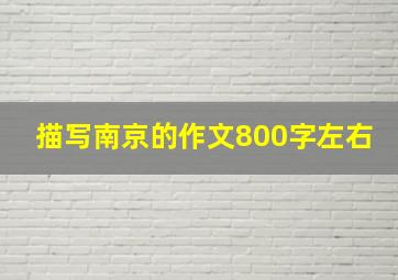 描写南京的作文800字左右