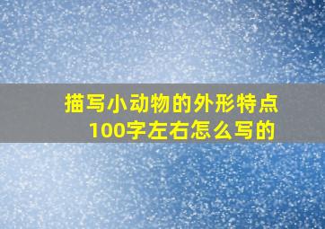 描写小动物的外形特点100字左右怎么写的