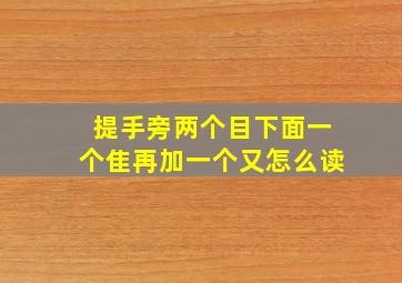 提手旁两个目下面一个隹再加一个又怎么读