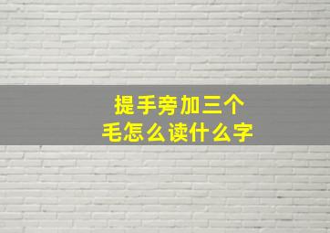 提手旁加三个毛怎么读什么字