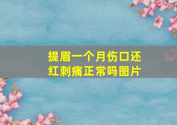 提眉一个月伤口还红刺痛正常吗图片