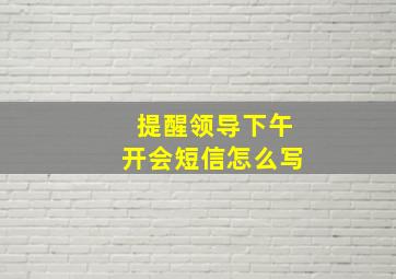 提醒领导下午开会短信怎么写