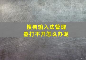 搜狗输入法管理器打不开怎么办呢