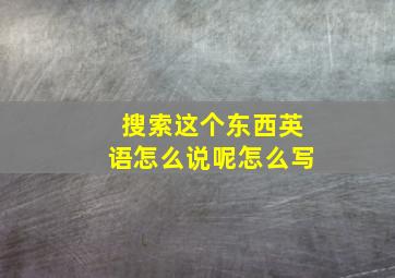 搜索这个东西英语怎么说呢怎么写