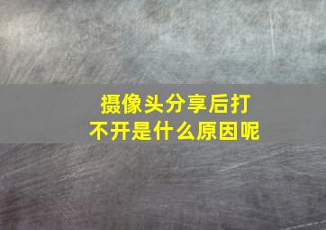 摄像头分享后打不开是什么原因呢