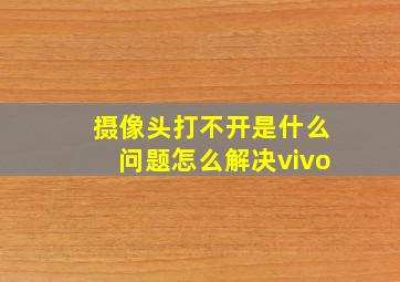 摄像头打不开是什么问题怎么解决vivo