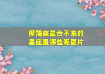 摩羯座最合不来的星座是哪些呢图片