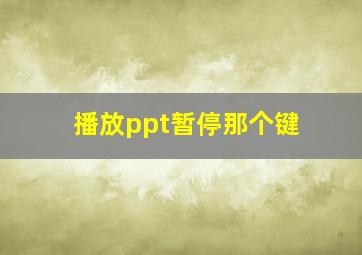 播放ppt暂停那个键